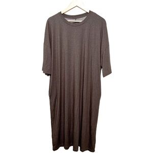 Banana Republic brown crewneck oversize t shirt side pocket maxi dress M L